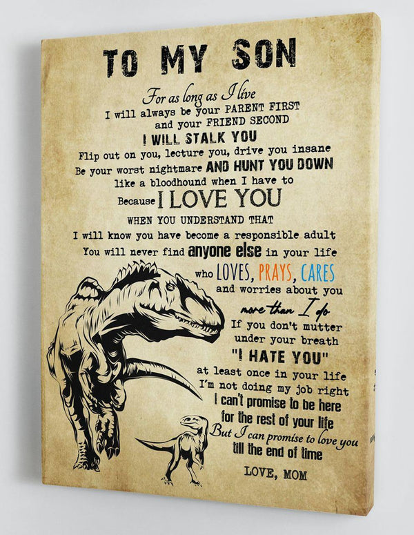 To My Son - From Mom - Framed Canvas Gift MS058 - DivesArt LLC